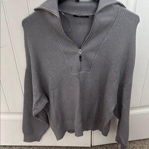 Gray Quarter-Zip Sweater